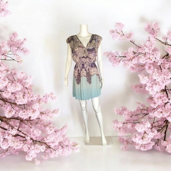 Petticoat Alley Silk Cross Front Dress Size L - Picture 11 of 12